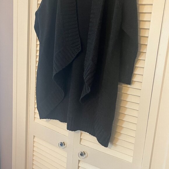 Eileen Fisher open cardigan XL merino wool waterfall grey charcoal - Picture 3 of 14